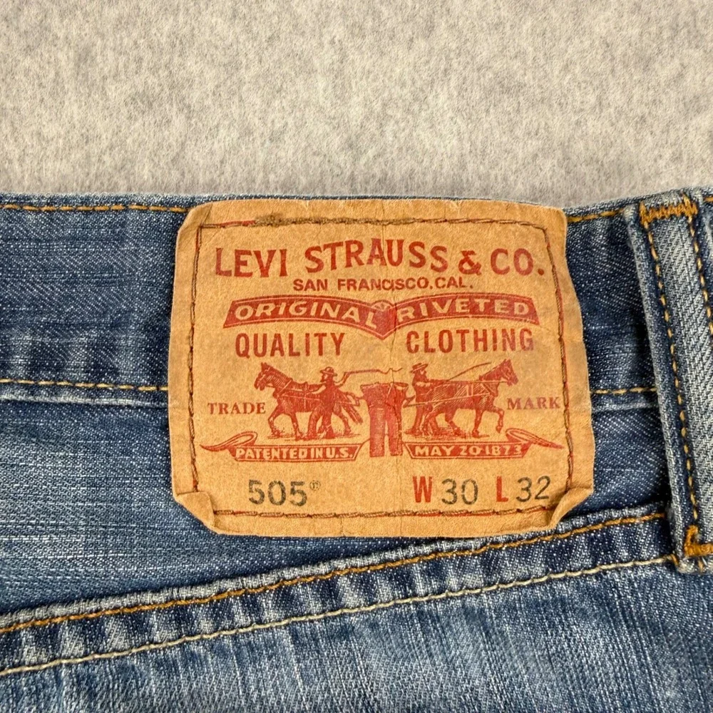Vintage‎ Levis 505 Jeans Mens 30x32 (Fits 30x31) Blue Straight Fit Denim Cotton